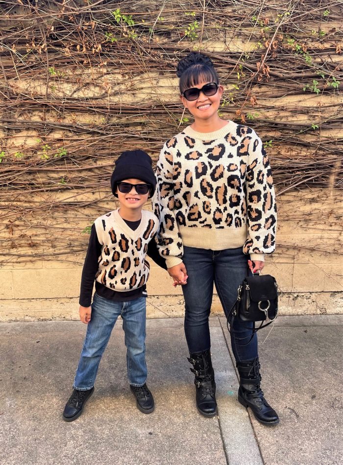 Leopard hot sale sweater outfit